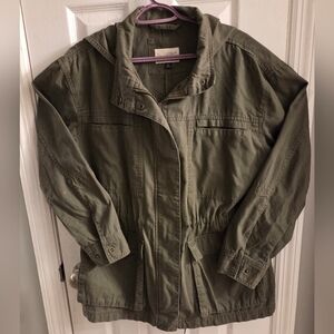 Universal Threads Ladies XL Hooded, Zip- Up Utility Jacket w Anorak-Cinch Waist.